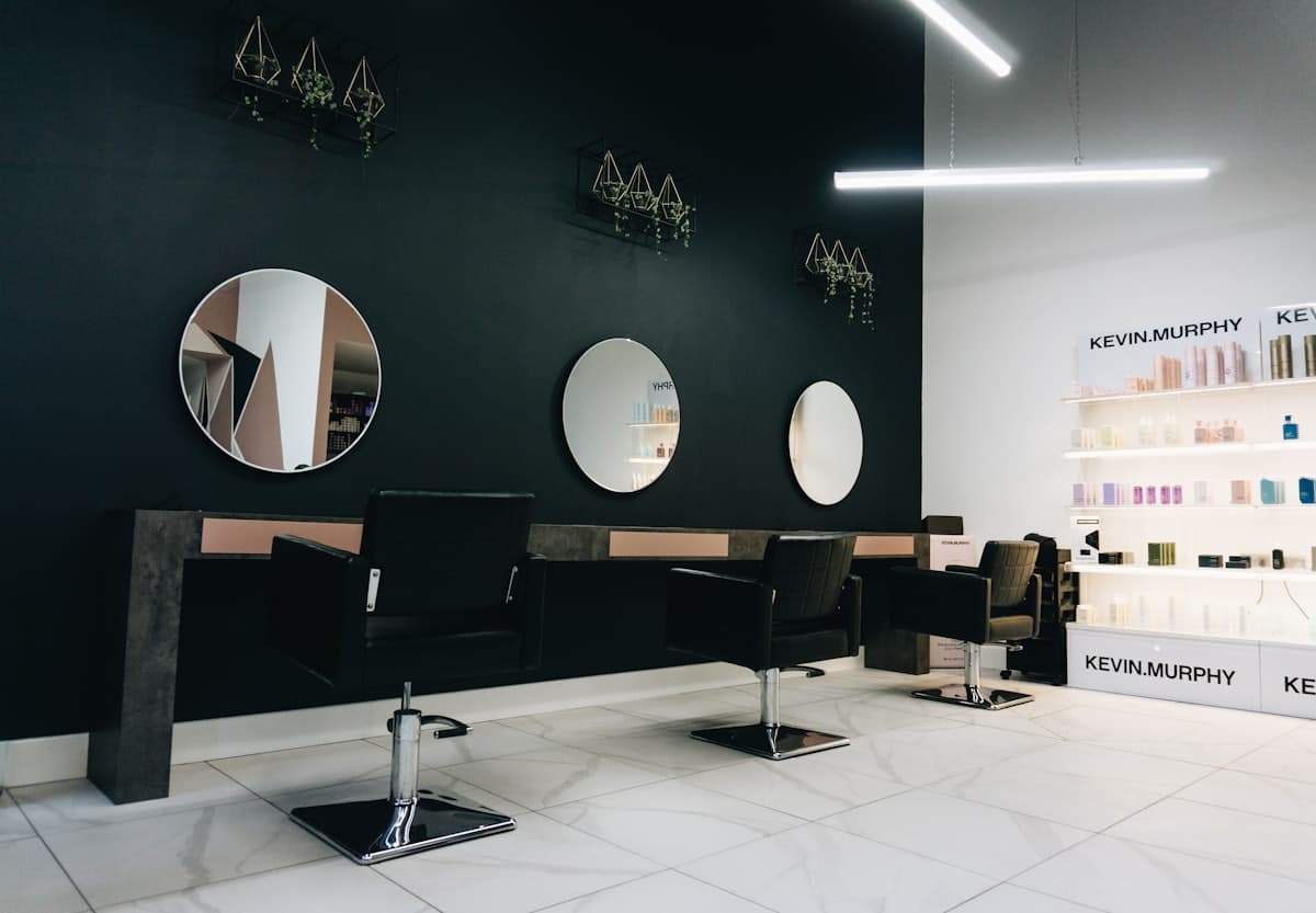 The salon's calm, softly lit treatment area